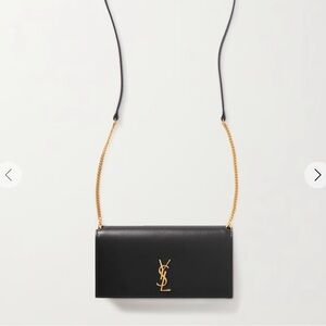 Yves Saint Laurent Black Crossbody Bag with Gold Chain
